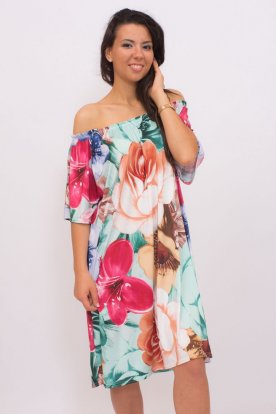 Virág mintás midi ruha