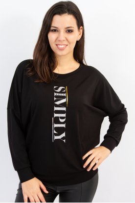 RUCY FASHION Hosszú ujjú divatos passzés felső simply felirat