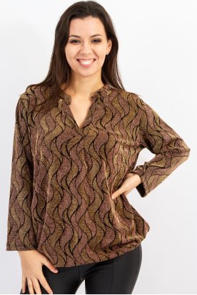 YESSTORY Lurex szálas, kedvenc, gumis aljú ingfelső