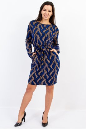 YESSTORY Alkalmi lürex szálas, megkötős, zsebes mini ruha