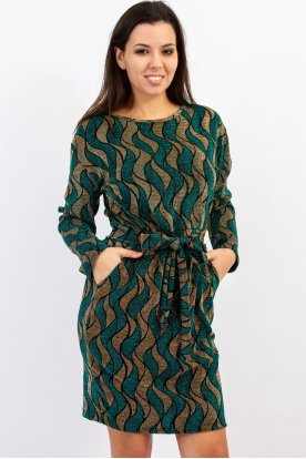 YESSTORY Alkalmi lürex szálas, megkötős, zsebes mini ruha