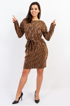 YESSTORY Alkalmi lürex szálas, megkötős, zsebes mini ruha