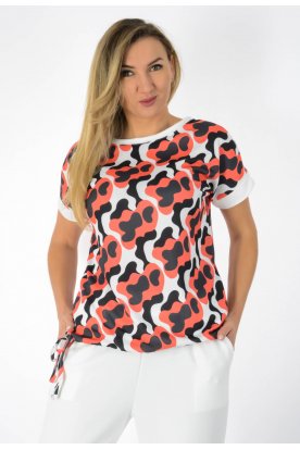 YESSTORY Divatos sportos rövid ujjú finomkötött alul megkötős pihe-puha felső