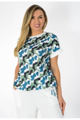 YESSTORY Divatos sportos rövid ujjú finomkötött alul megkötős pihe-puha felső