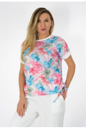 YESSTORY Divatos sportos rövid ujjú finomkötött alul megkötős pihe-puha felső