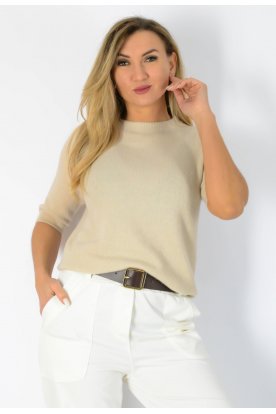 Divatos Jollyjoker Női Magasított Nyakú Rövid Ujjú Kötött Felső Extrapuhа Anyag