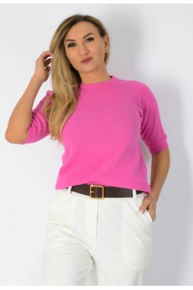 Divatos Jollyjoker Női Magasított Nyakú Rövid Ujjú Kötött Felső Extrapuhа Anyag