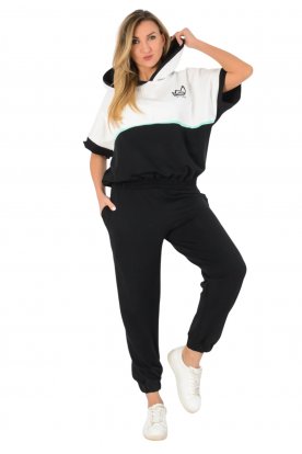 YESSTORY Divatos stílusos gumírozott pamut  melegítő együttes