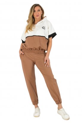 YESSTORY Divatos stílusos gumírozott pamut  melegítő együttes