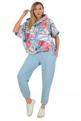 YESSTORY Divatos stílusos egyedi mintával  gumis derekú pamut melegítő együttes