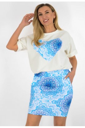 YESSTORY Divatos stílusos szívecskés, szoknyás együttes