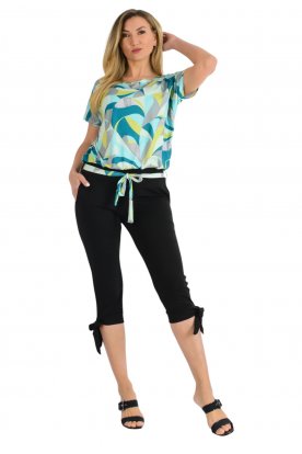 YESSTORY Divatos rövid ujjú alul megkötős, zsebes női overál