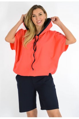 YESSTORY Divatos stílusos kenguruzsebes gumis derekú pamut melegítő együttes térdnacis változatban