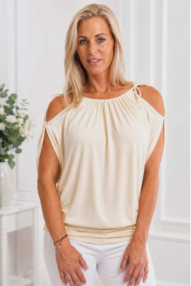 RUCY FASHION Divatos Riviera Top laza esésű passzés aljú  vállán kötős  nőies felső