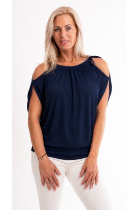 RUCY FASHION Divatos Riviera Top laza esésű passzés aljú vállán kötős  nőies felső