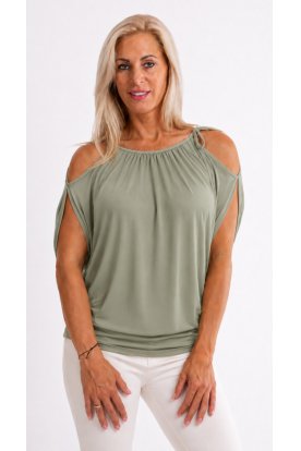 RUCY FASHION Divatos Riviera Top laza esésű passzés aljú vállán kötős  nőies felső