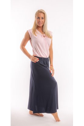 RUCY FASHION Divatos egyszínű derékban gumival szabályozható zsebes maxi szoknya