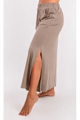 RUCY FASHION Divatos egyszínű derékban gumival szabályozható zsebes maxi szoknya