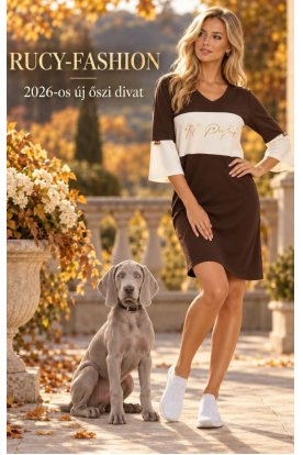 RUCY FASHION Divatos Loren citydress ruha szöveges