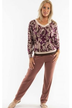 RUCY FASHION  Divatos elegáns zsebes City soft nadrág kényelmes gumis derékkal