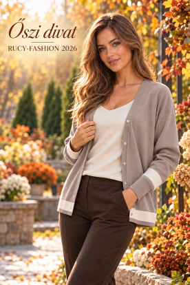 RUCY FASHION Divatos City díszpatentos kardigán fahéjbarna