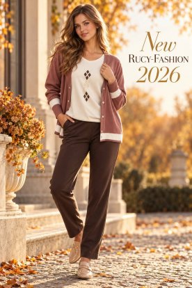 RUCY FASHION Divatos City díszpatentos kardigán fahéjbarna