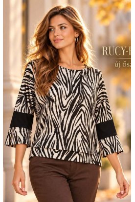 RUCY FASHION 3/4 ujjú divatos passzés női felső animal mintás